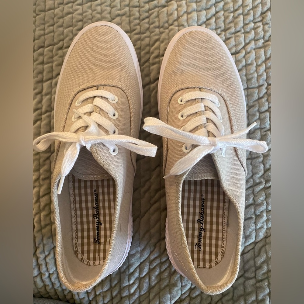 Kahaki/Tan canvas sneakers from Tommy Bahama